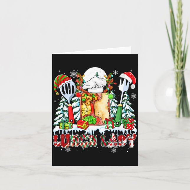 Lunch Lady Xmas Colorful Cosplay Santa Reindeer El Card (Front)