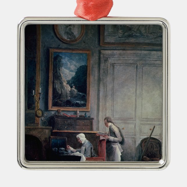 Lunch of Madame Geoffrin Metal Ornament (Front)