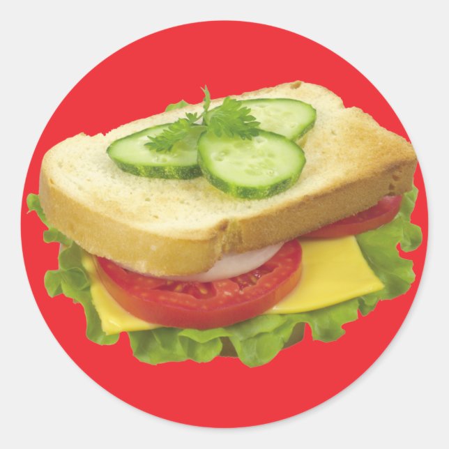 Lunch Sandwich Classic Round Sticker (Front)