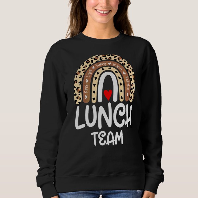 Lunch Team Group Leopard Matching School Spirit Da Sweatshirt (Front)