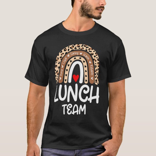 Lunch Team Group Leopard Matching School Spirit Da T-Shirt (Front)