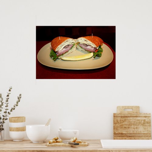 Lunch Time Sandwich Smile Poster