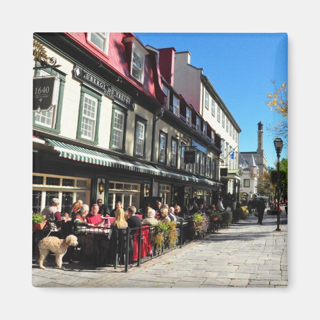 Lunch Vieux Quebec City Street Canada Magnet (Front)