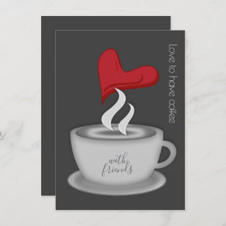 Lunch With Friends Cute Coffee Cup Invitation