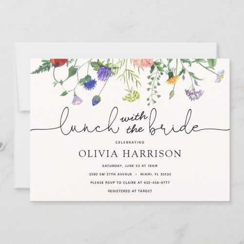 Lunch with the Bride Wildflower Shower Invitation