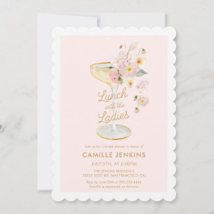 Lunch with the Ladies Pink Bridal Brunch Invitation