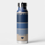 Lunchbox Vibes Retro Beige &amp; Blue Colorway Stripe  Water Bottle