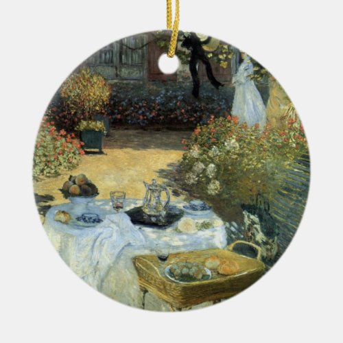 Luncheon by Claude Monet Vintage Impressionism Ceramic Ornament
