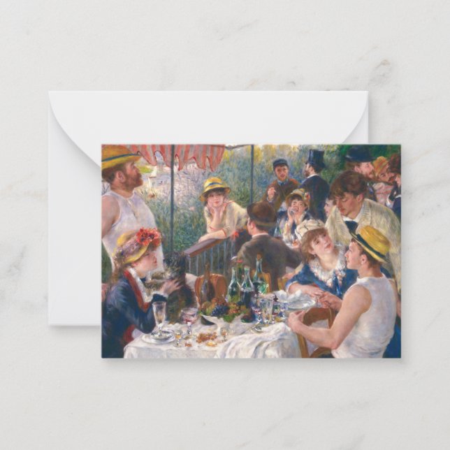 Luncheon of the Boating Party, 1880 by Renoir Note Card (Front)