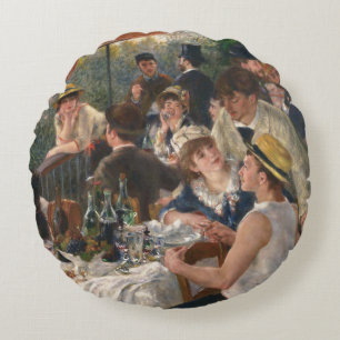 Luncheon of the Boating Party - Auguste Renoir Round Pillow