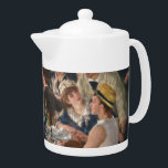 Luncheon of the Boating Party - Auguste Renoir Teapot<br><div class="desc">Pierre-Auguste Renoir, 1880-1881 oil on canvas impressionist painting depicting a lunch party on the balcony at the Maison Fournaise restaurant, on the Seine River Chatou, France subjects depicted in the painting: Aline Charigot, holding an affenpinscher dog, Charles Ephrussi, Ellen Andrée, Louise-Alphonsine Fournaise, Alphonse Fournaise, Jr., Eugène Pierre Lestringez, Paul Lhote,...</div>