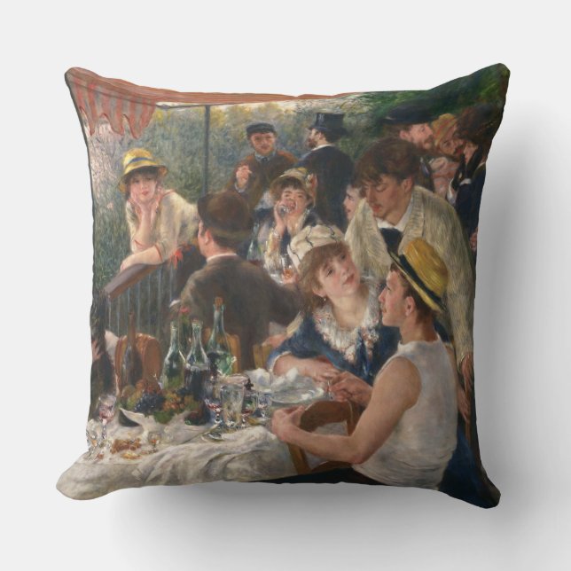 Luncheon of the Boating Party - Auguste Renoir Throw Pillow (Front)