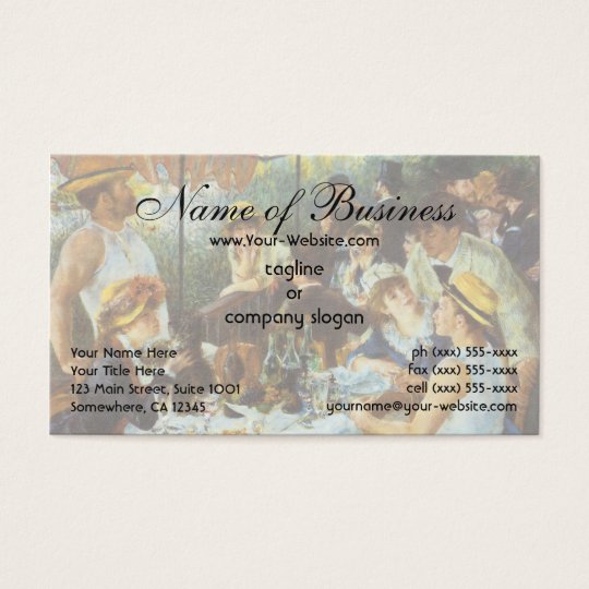 Luncheon of the Boating Party by Pierre Renoir Business Card