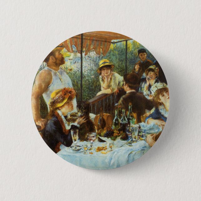 Luncheon of the Boating Party by Pierre Renoir Button (Front)