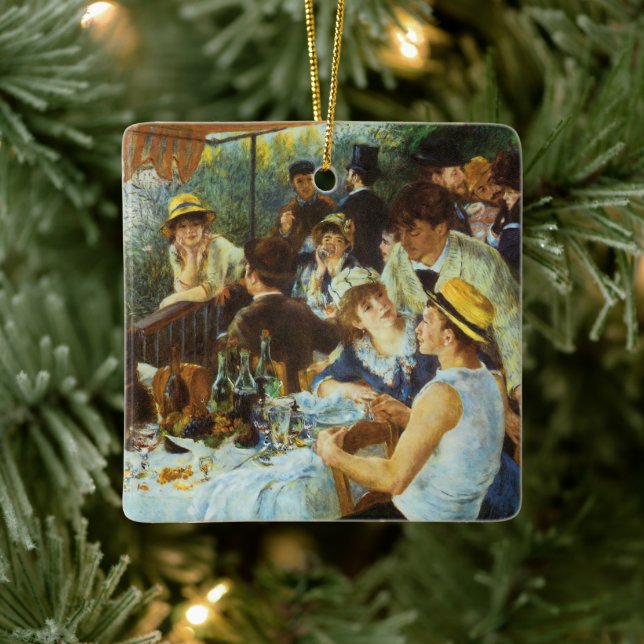 Luncheon of the Boating Party by Pierre Renoir Ceramic Ornament (Tree)
