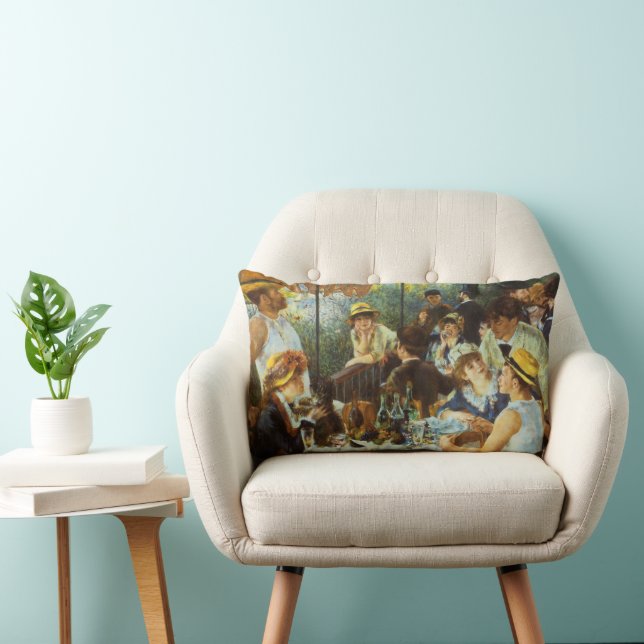 Luncheon of the Boating Party by Pierre Renoir Lumbar Pillow (Chair)