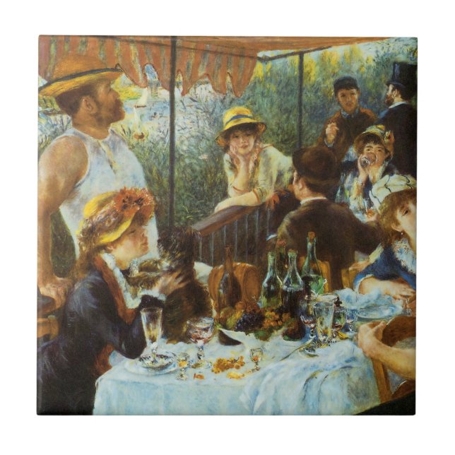 Luncheon of the Boating Party by Pierre Renoir Tile (Front)