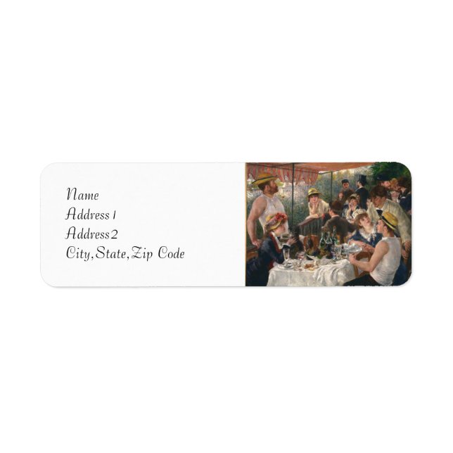 Luncheon of the Boating Party by Renoir Label (Front)
