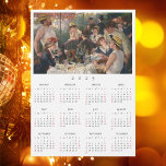 Luncheon of the Boating Party Renoir 2025 Calendar<br><div class="desc">Custom, simple plain black and white, 2025 full year calendar, cool, thin, vintage art lovers yearly calendar magnet magnetic card, for any magnetic surface at home or office, featuring a beautiful masterpiece vintage oil on canvas painting, by Pierre-Auguste Renoir, of a relaxed boating party engrossed in conversations during a luncheon....</div>