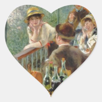 Luncheon Of The Boating Party Vintage Renoir Heart Sticker by encore_arts at Zazzle