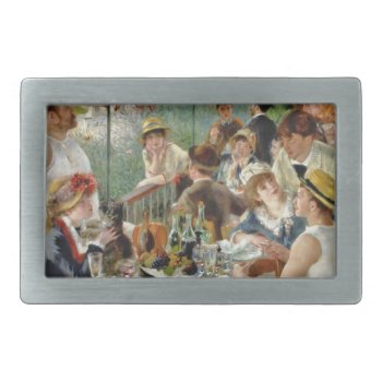 Luncheon Of The Boating Party Vintage Renoir Rectangular Belt Buckle by encore_arts at Zazzle