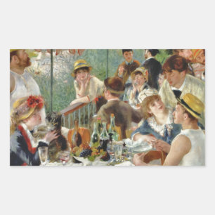 Luncheon of the Boating Party Vintage Renoir Rectangular Sticker