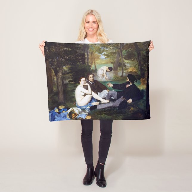 Luncheon on the Grass, Manet Fleece Blanket (In Situ)