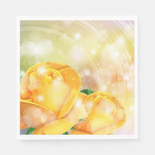 Luncheon Paper Napkins-Yellow Roses Napkins