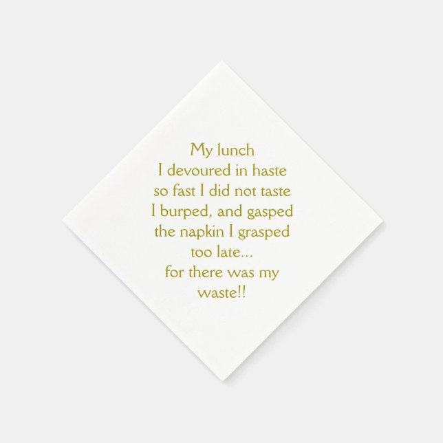 Lunchtime Limerick Napkins (Corner)