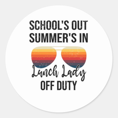 Lunchtime Lunch Lunch School Summer Vacation Classic Round Sticker