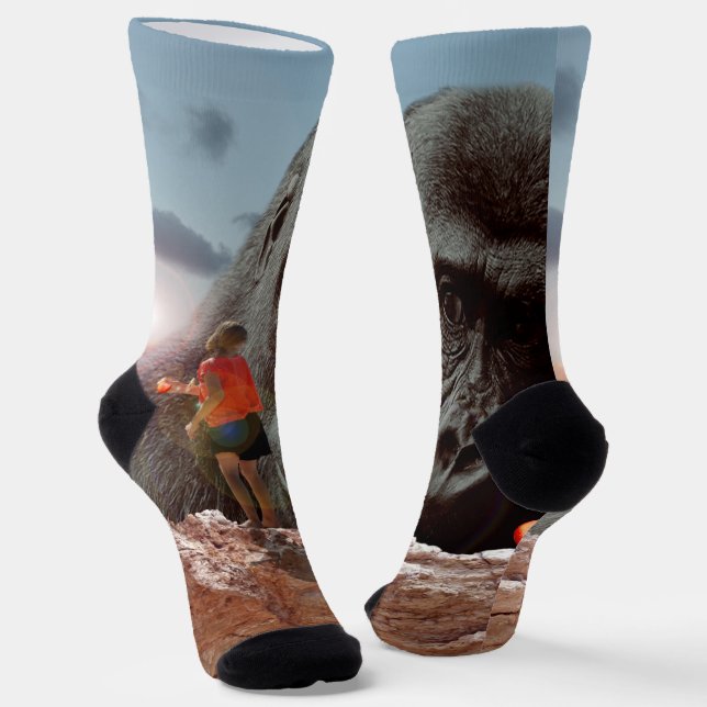 Lunchtime With A Gorilla, Crew Socks (Angled)