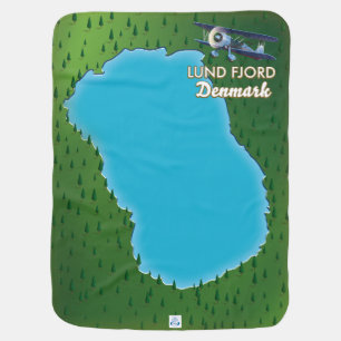 Lund Fjord Denmark map Baby Blanket