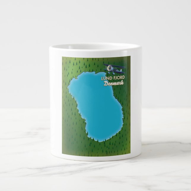 Lund Fjord Denmark map Giant Coffee Mug (Front)
