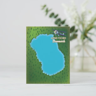 Lund Fjord Denmark map Postcard