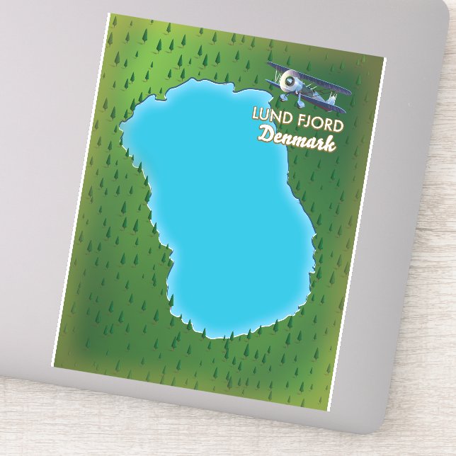 Lund Fjord Denmark map Sticker (Detail)