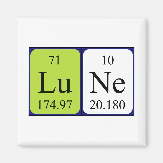 Lune periodic table name magnet (Front)