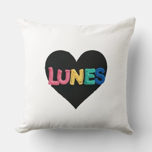 LUNES in a Black Heart design for Soft Pillow