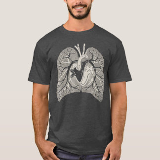 Lung Anatomy  Human heart lungs  Vintage T-Shirt