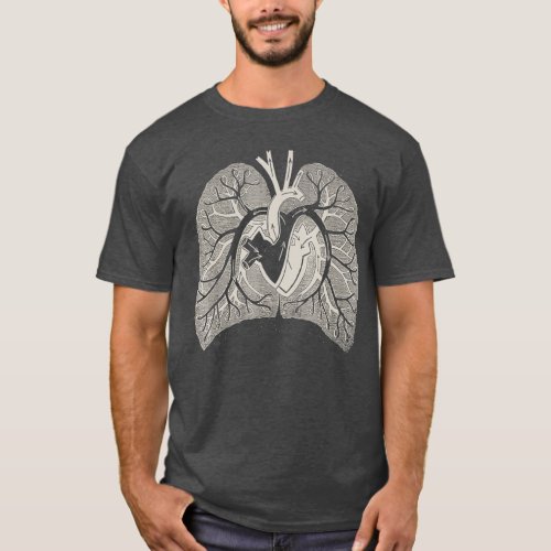 Lung Anatomy  Human heart lungs  Vintage T_Shirt
