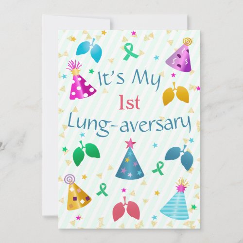 Lung_aversary Party Invitation Green Stripe