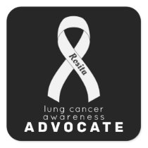 Lung Cancer Advocate Black Square Sticker