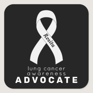 Lung Cancer Advocate Black Square Sticker