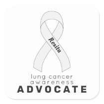 Lung Cancer Advocate White Square Sticker