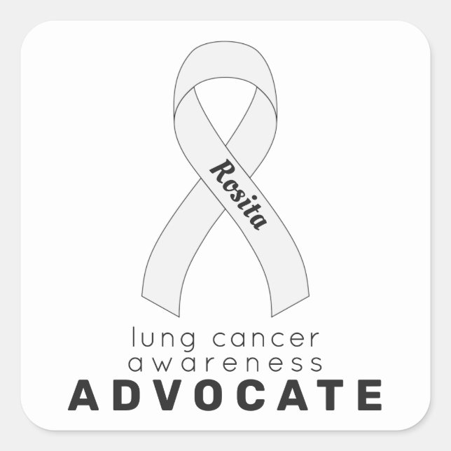 Lung Cancer Advocate White Square Sticker (Front)