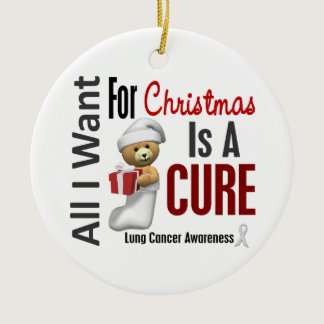 Lung Cancer All I Want For Christmas Ornaments