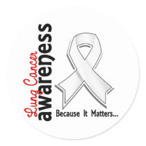 Lung Cancer Awareness 5 Classic Round Sticker