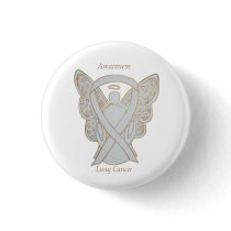 Lung Cancer Awareness Angel Ribbon Art Pin