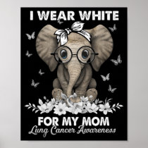 Lung Cancer Awareness Elephant White Ribbon for My Poster