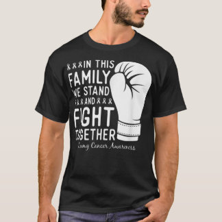 Lung Cancer Awareness Fight Family Support Boxing  T-Shirt