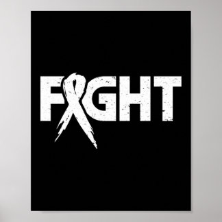Lung Cancer Awareness Fight Warrior Fight Ribbon Poster
